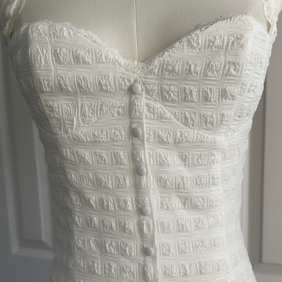 NWT Peppermayo Kristina Exclusive Textured Ruffles White Mini Dress Size 6 - Picture 11 of 14